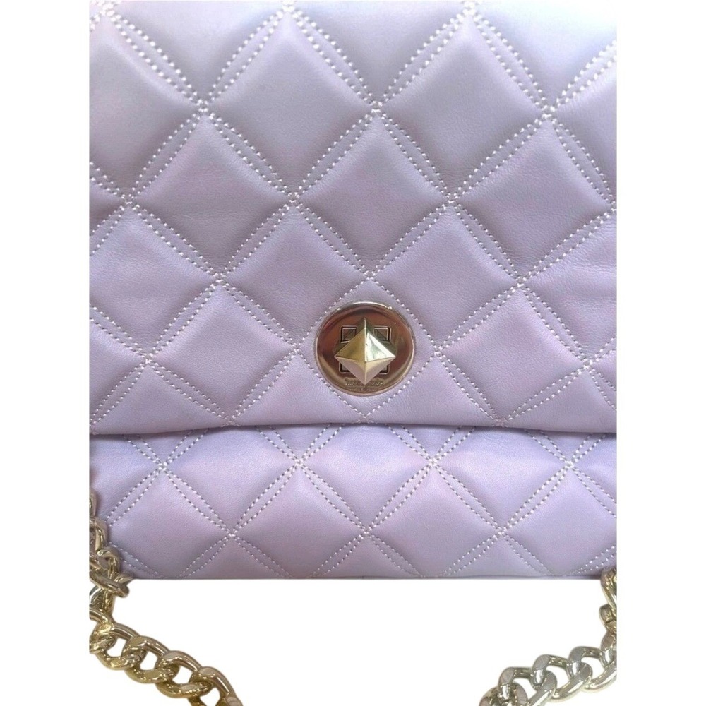Kate Spade Natalia Quilted Leather Shoulder Bag Lilac Purple Large WKRU7074 - Picture 7 of 12